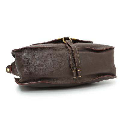 Exclusive Chloe Brown Calfskin Medium Marcie Satchel — Back View