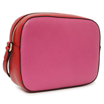 Exclusive Gucci New Rosette Hibiscus Red Calfskin Small Soho Disco Bag — Back View