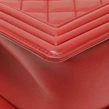 Exclusive Chanel Red Quilted Calfskin Medium Boy Flap — Alternate View 7