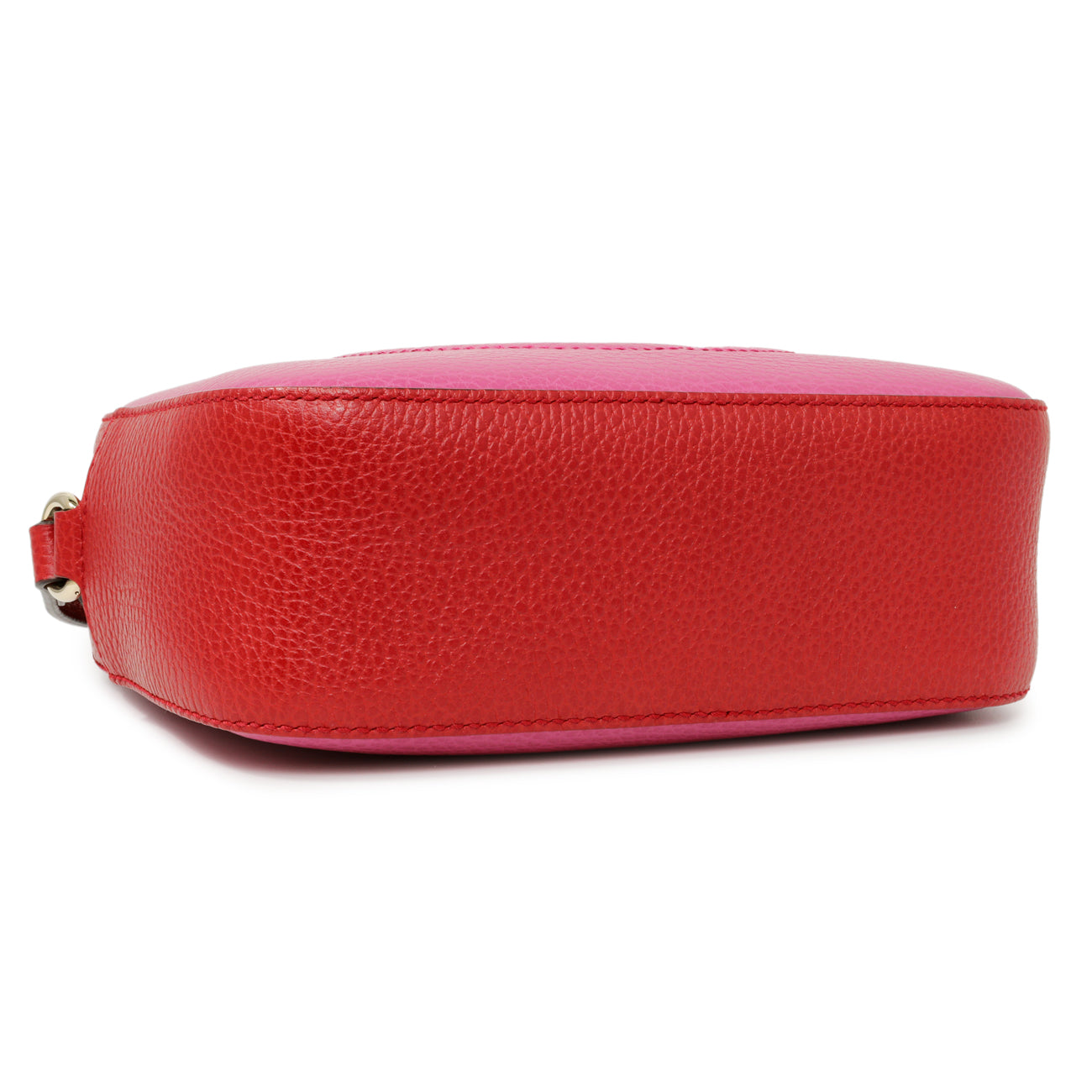 Exclusive Gucci New Rosette Hibiscus Red Calfskin Small Soho Disco Bag — Side View