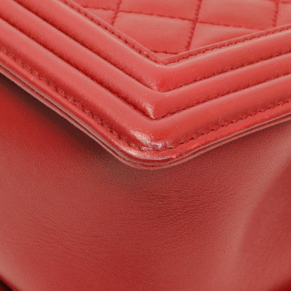 Exclusive Chanel Red Quilted Calfskin Medium Boy Flap — Alternate View 8
