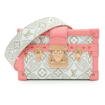 Exclusive Louis Vuitton Pink Jacquard Since 1854 Petite Malle — Front View