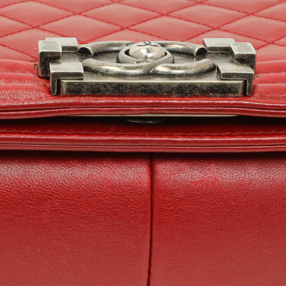 Exclusive Chanel Red Quilted Calfskin Medium Boy Flap — Alternate View 12