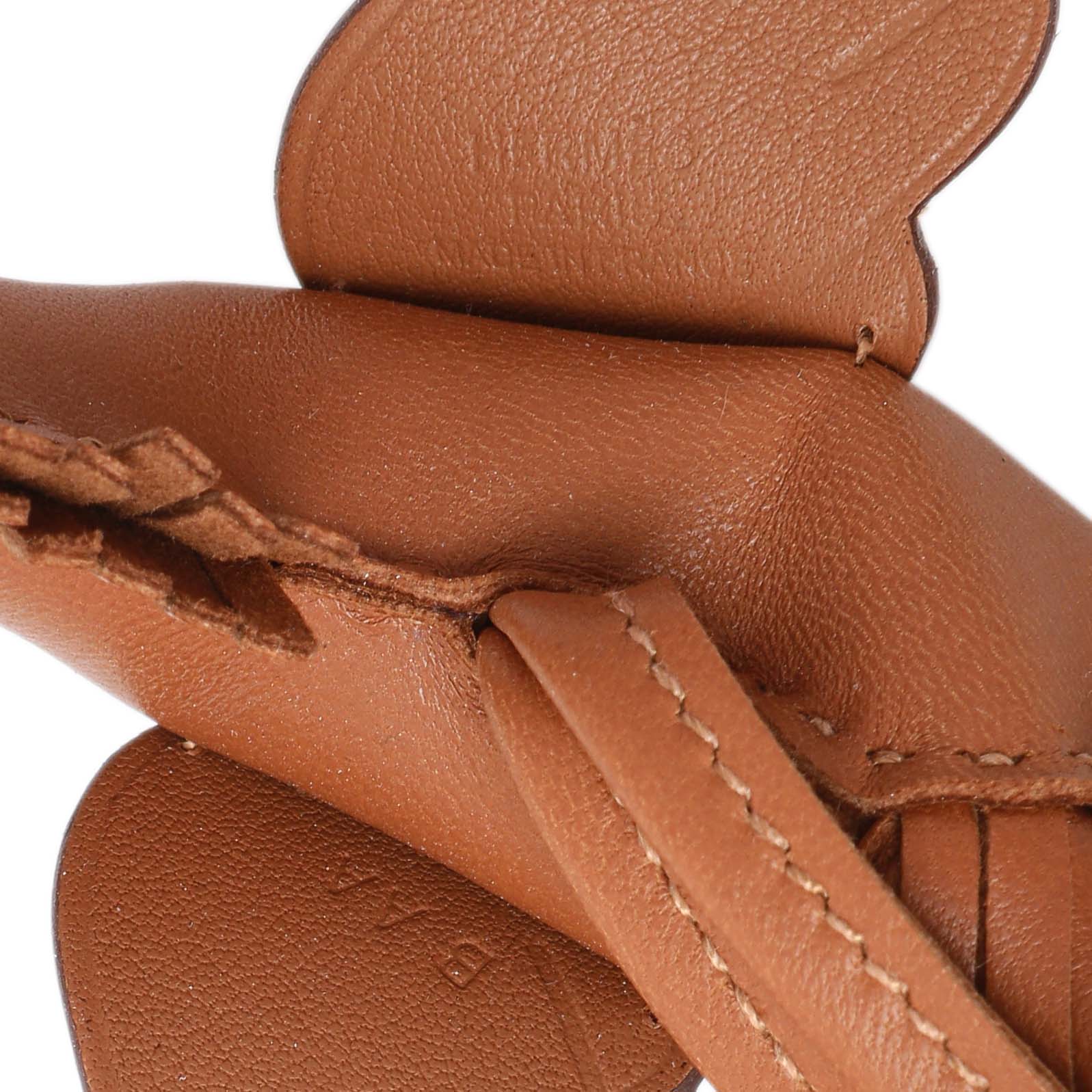 Exclusive Hermes Milo Gold Lambskin Grigri Rodeo Pegase Horse Bag Charm PM — Back View