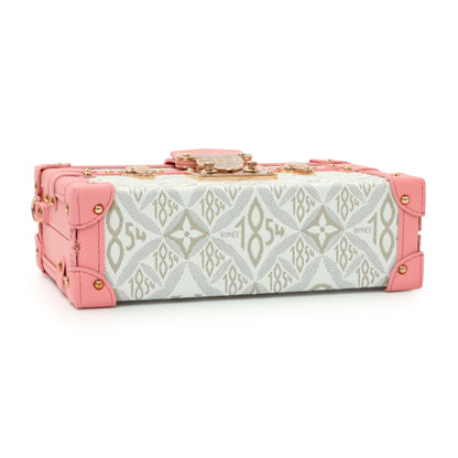 Exclusive Louis Vuitton Pink Jacquard Since 1854 Petite Malle — Back View