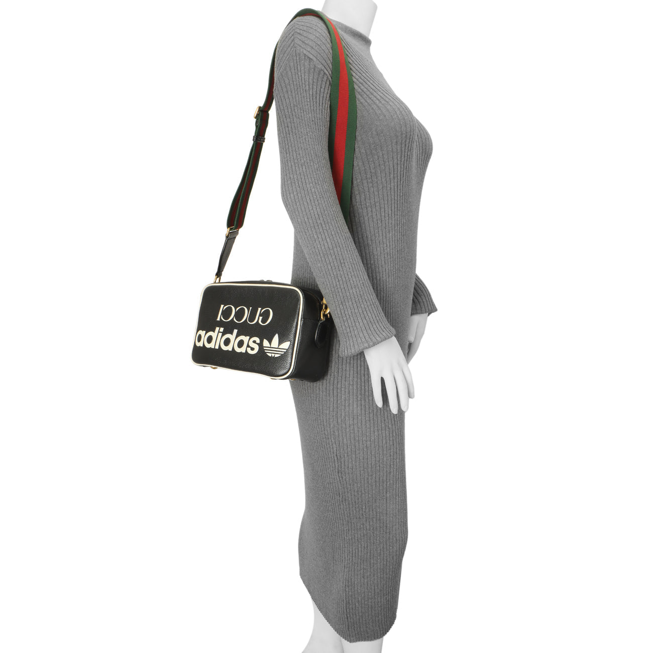 Exclusive Gucci X Adidas Textured Dollar Calfskin Web Trefoil Logo Small Messenger Bag — Alternate View 13