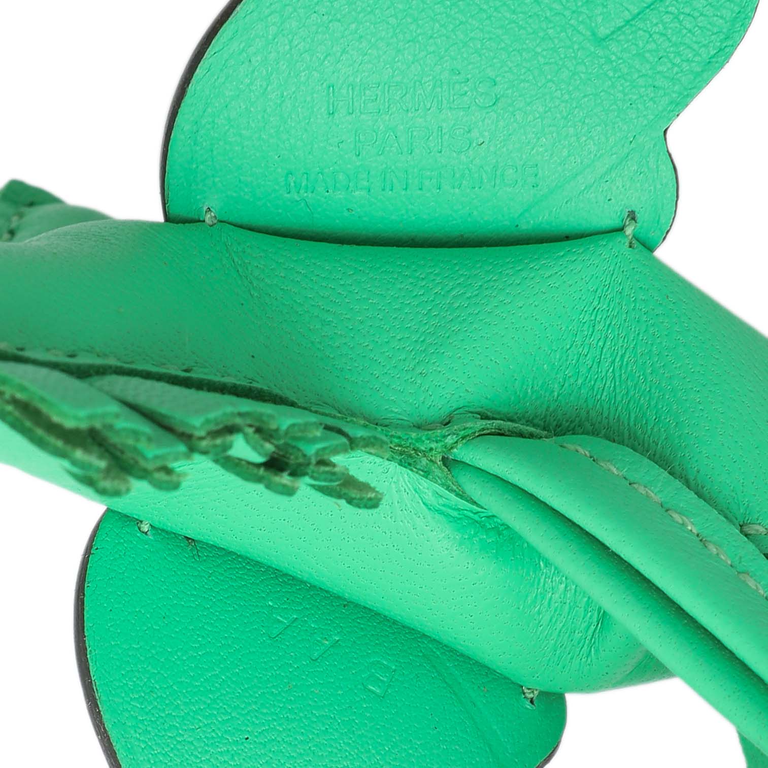 Exclusive Hermes Milo Green Lambskin Grigri Rodeo Pegase Horse Bag Charm PM — Back View