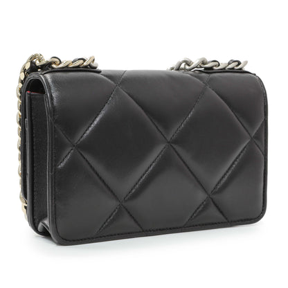 Exclusive Chanel Black Quilted Lambskin 19 Wallet On Chain — Back View