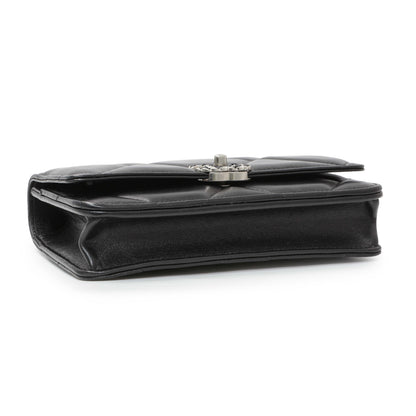 Exclusive Chanel Black Quilted Lambskin 19 Wallet On Chain — Top View
