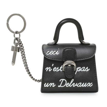 Exclusive Delvaux Black Calfskin Brillant Bag Charms — Front View