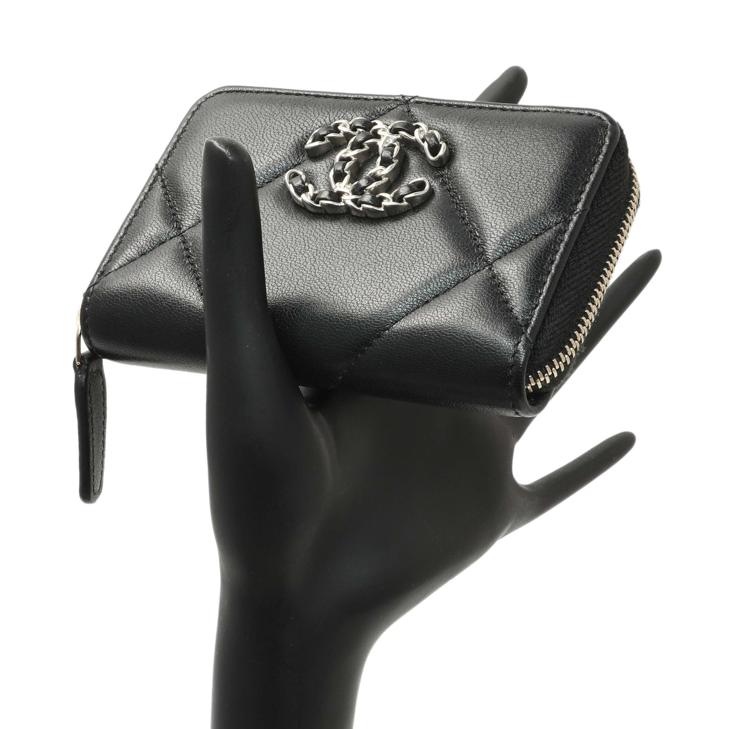 Exclusive Chanel Black Quilted Lambskin Zip Around 19 Coin Purse — Alternate View 7