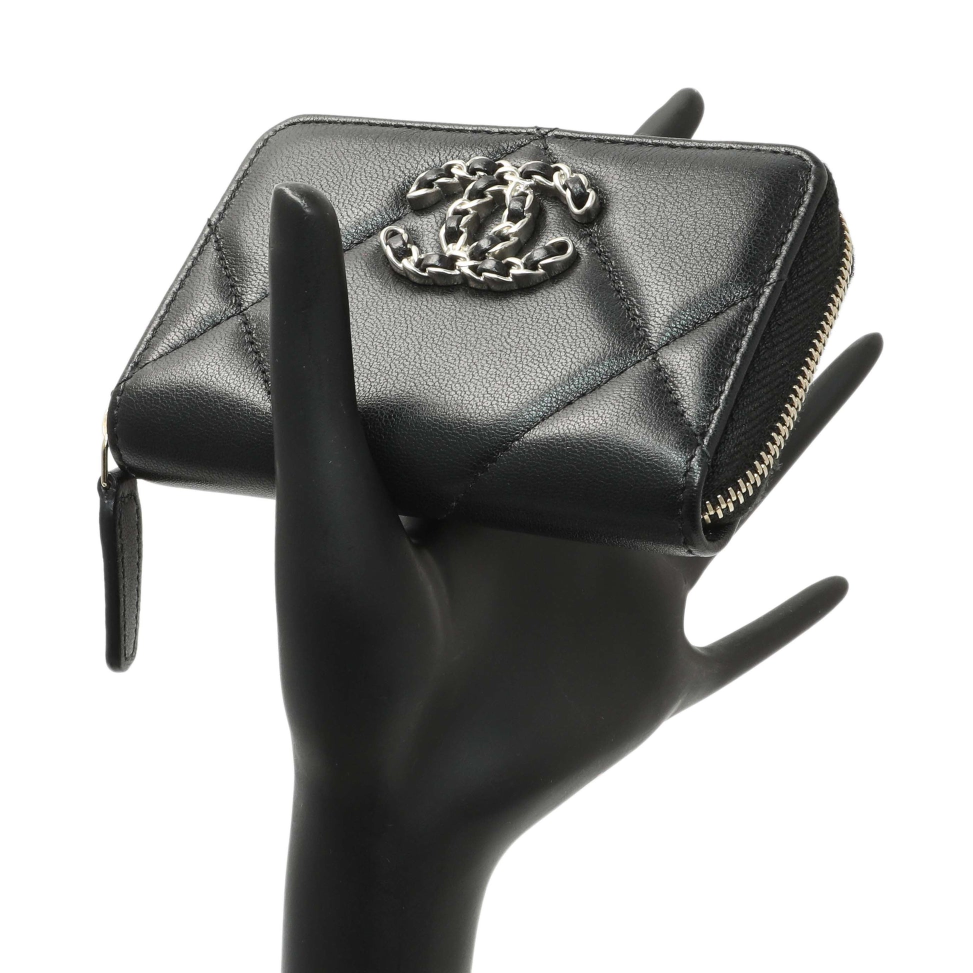 Exclusive Chanel Black Quilted Lambskin Zip Around 19 Coin Purse — Alternate View 7