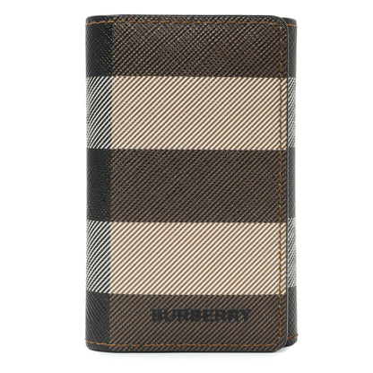 Exclusive Burberry Brown Check Canvas 6 Key Holder Case — Front View