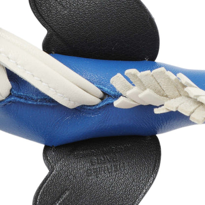 Exclusive Hermes Milo Blue Black Lambskin Grigri Rodeo Pegase Horse Bag Charm PM — Back View