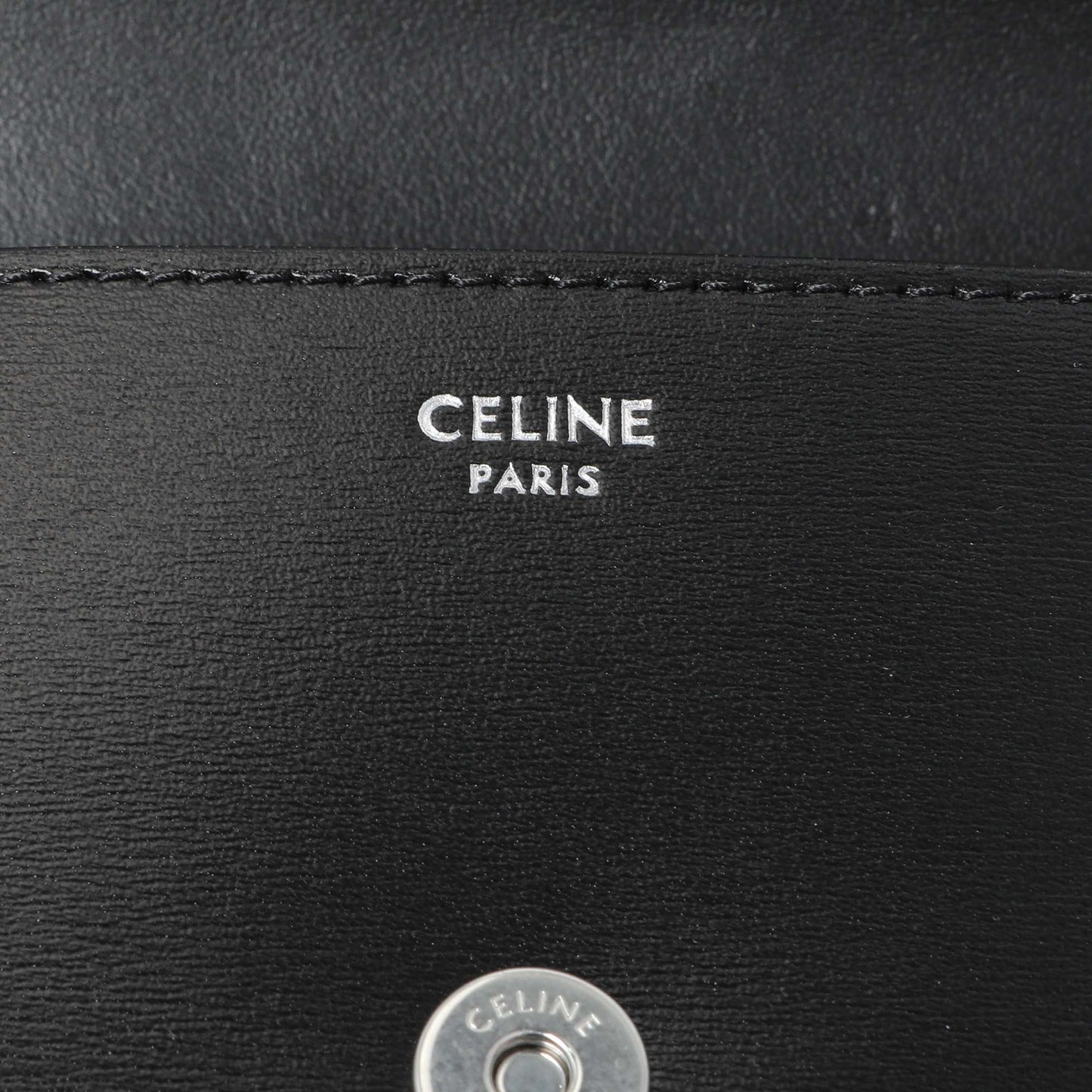 Exclusive Celine Black Shiny Calfskin Nano Triomphe Besace — Lifestyle View