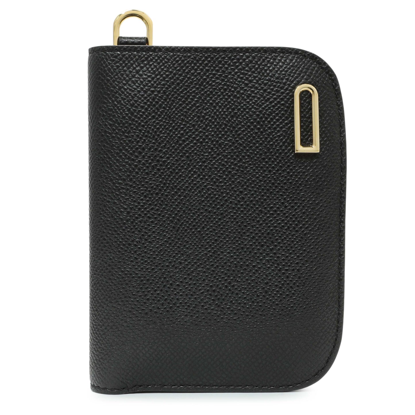 Exclusive Delvaux Black Calfskin Vagabond Compact Wallet — Front View