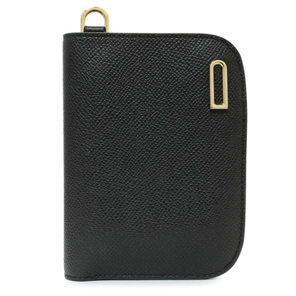 Exclusive Delvaux Black Calfskin Vagabond Compact Wallet — Front View