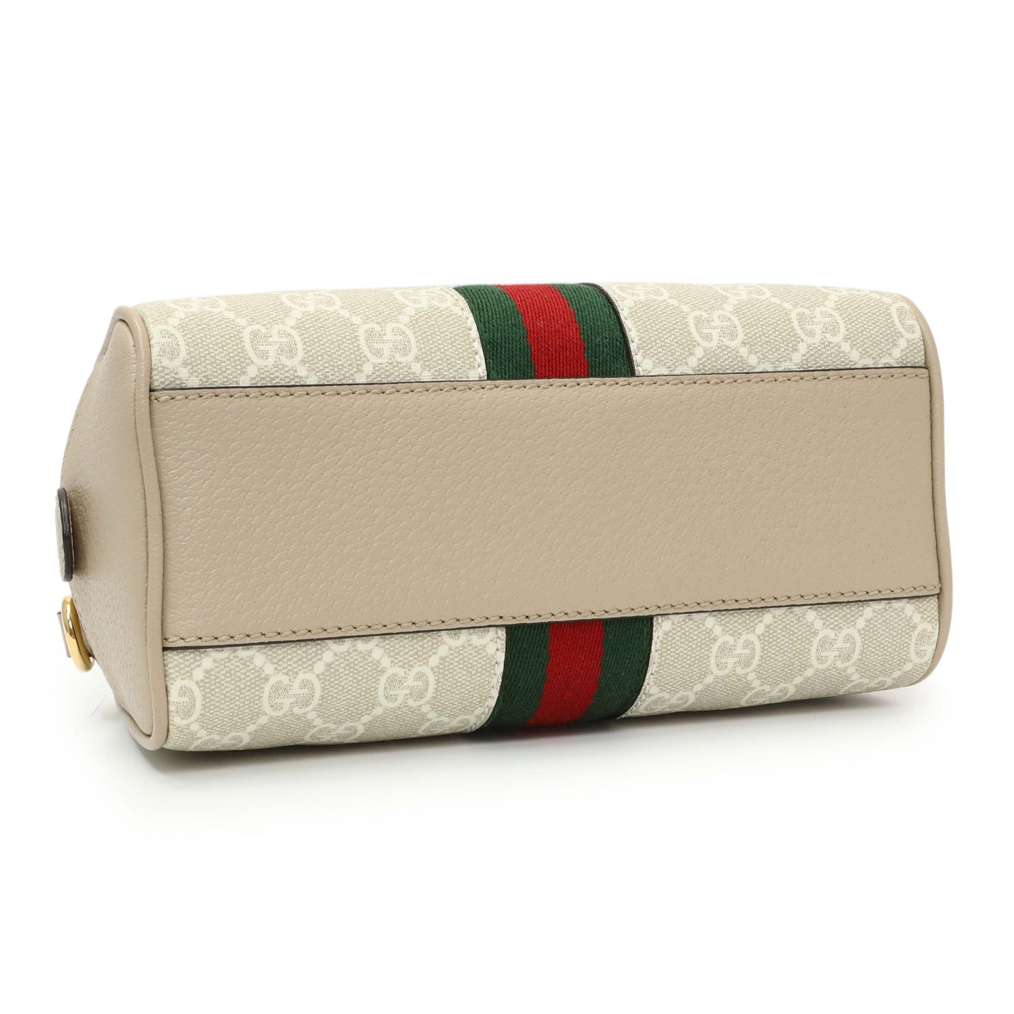 Exclusive Gucci Supreme Monogram Dollar Calfskin Web Mini Ophidia Top Handle Bowler Bag — Back View