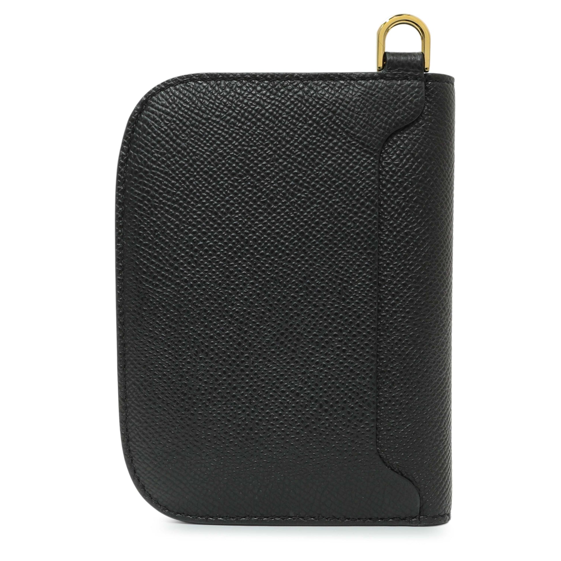 Exclusive Delvaux Black Calfskin Vagabond Compact Wallet — Side View