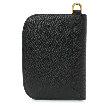 Exclusive Delvaux Black Calfskin Vagabond Compact Wallet — Side View