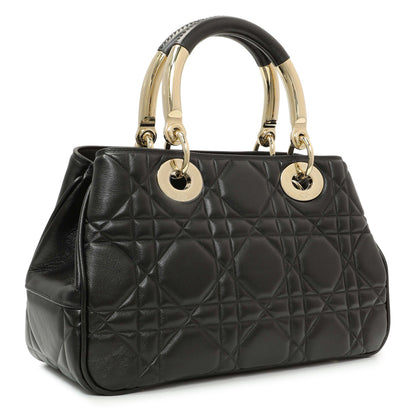 Exclusive Christian Dior Black Calfskin Cannage Medium The Lady 95.22 — Side View