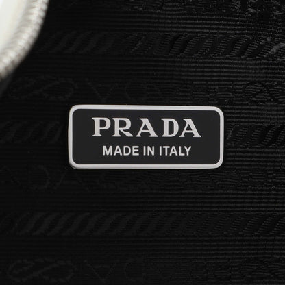 Exclusive Prada White Grace Lux Triangle Shoulder Bag — Detail View
