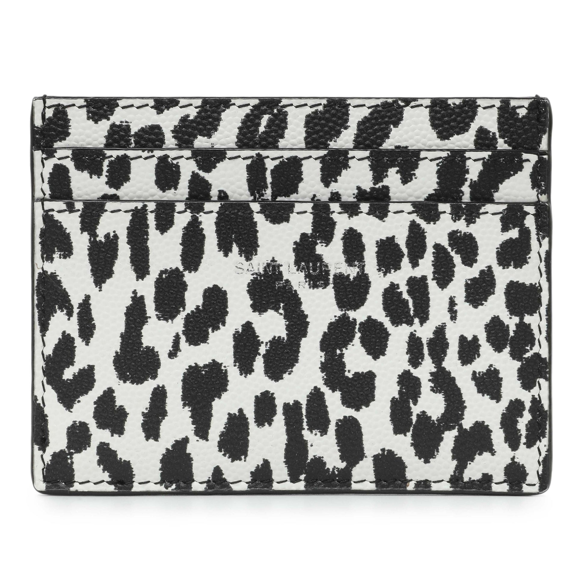 Exclusive Saint Laurent Grain De Poudre Baby Cat Print Card Case — Front View