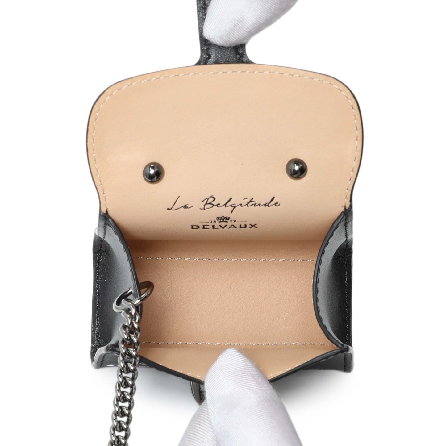 Exclusive Delvaux Black Calfskin Brillant Bag Charms — Top View
