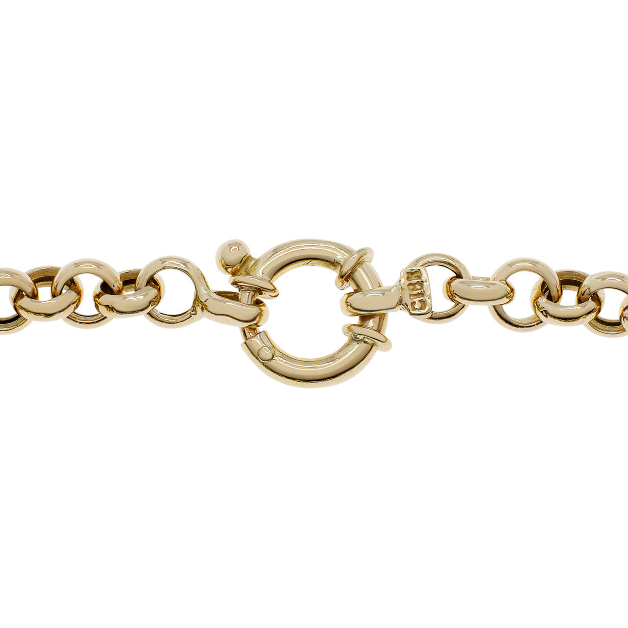Exclusive 18K Yellow Gold Rolo Link Bracelet — Side View