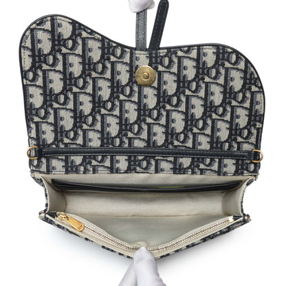 Exclusive Christian Dior Oblique Saddle Chain Pouch — Top View