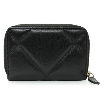 Exclusive Chanel Black Quilted Lambskin Zip Around 19 Coin Purse — Side View