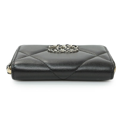 Exclusive Chanel Black Quilted Lambskin Zip Around 19 Coin Purse — Back View