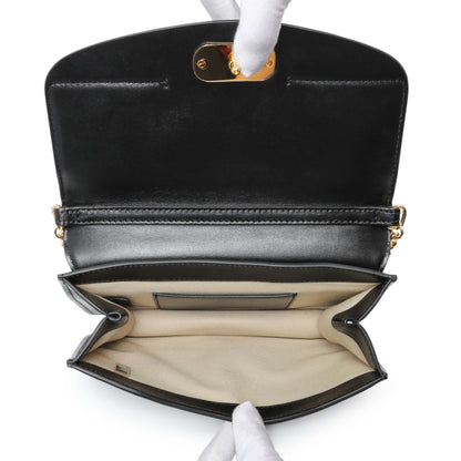 Exclusive Chloe Black Calfskin C Chain Clutch — Top View