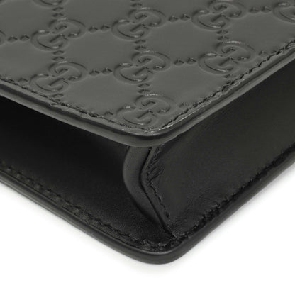 Exclusive Gucci Black Guccissima Signature Messenger Bag — Top View