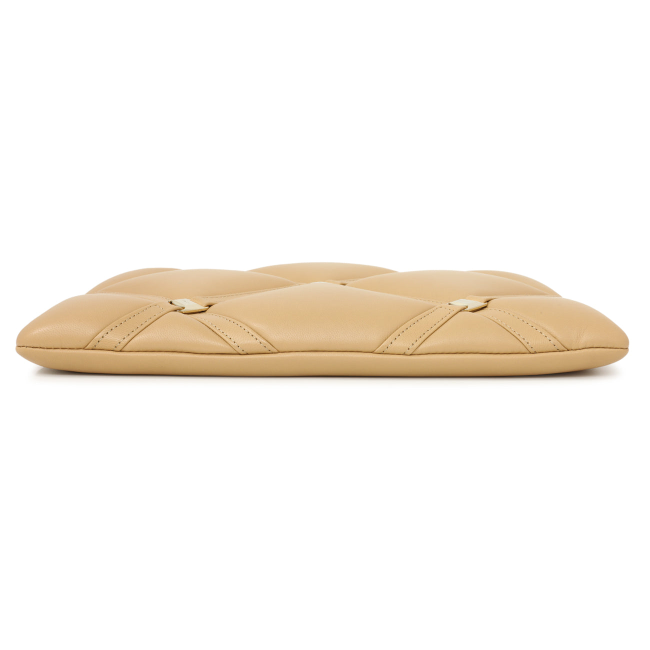 Exclusive Salvatore Ferragamo Almond Lambskin Clutch — Back View