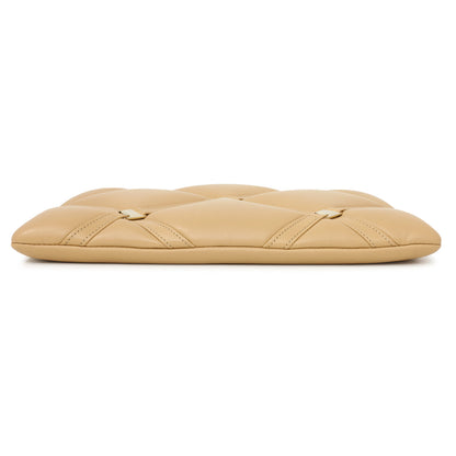 Exclusive Salvatore Ferragamo Almond Lambskin Clutch — Back View
