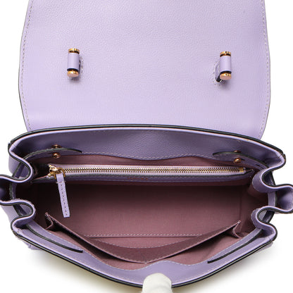 Exclusive Versace Lilac Yellow Calfskin Canvas Houndstooth Medium La Medusa Top Handle Bag — Alternate View 8