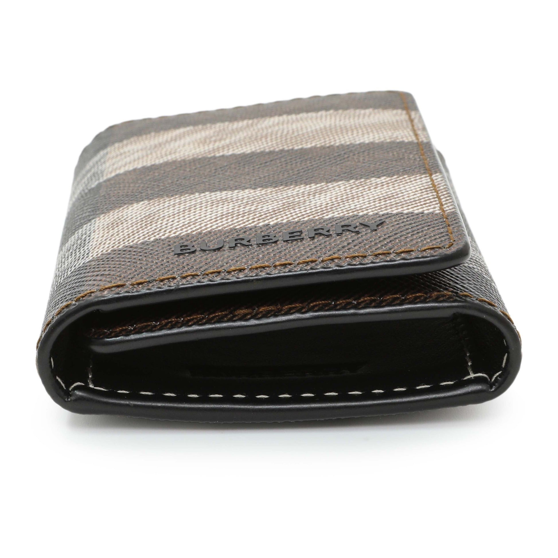 Exclusive Burberry Brown Check Canvas 6 Key Holder Case — Back View