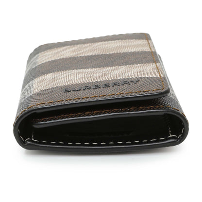 Exclusive Burberry Brown Check Canvas 6 Key Holder Case — Back View