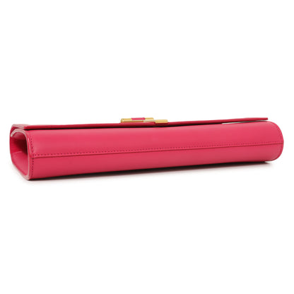 Exclusive Saint Laurent Pink Calfskin Y Ligne Clutch — Back View
