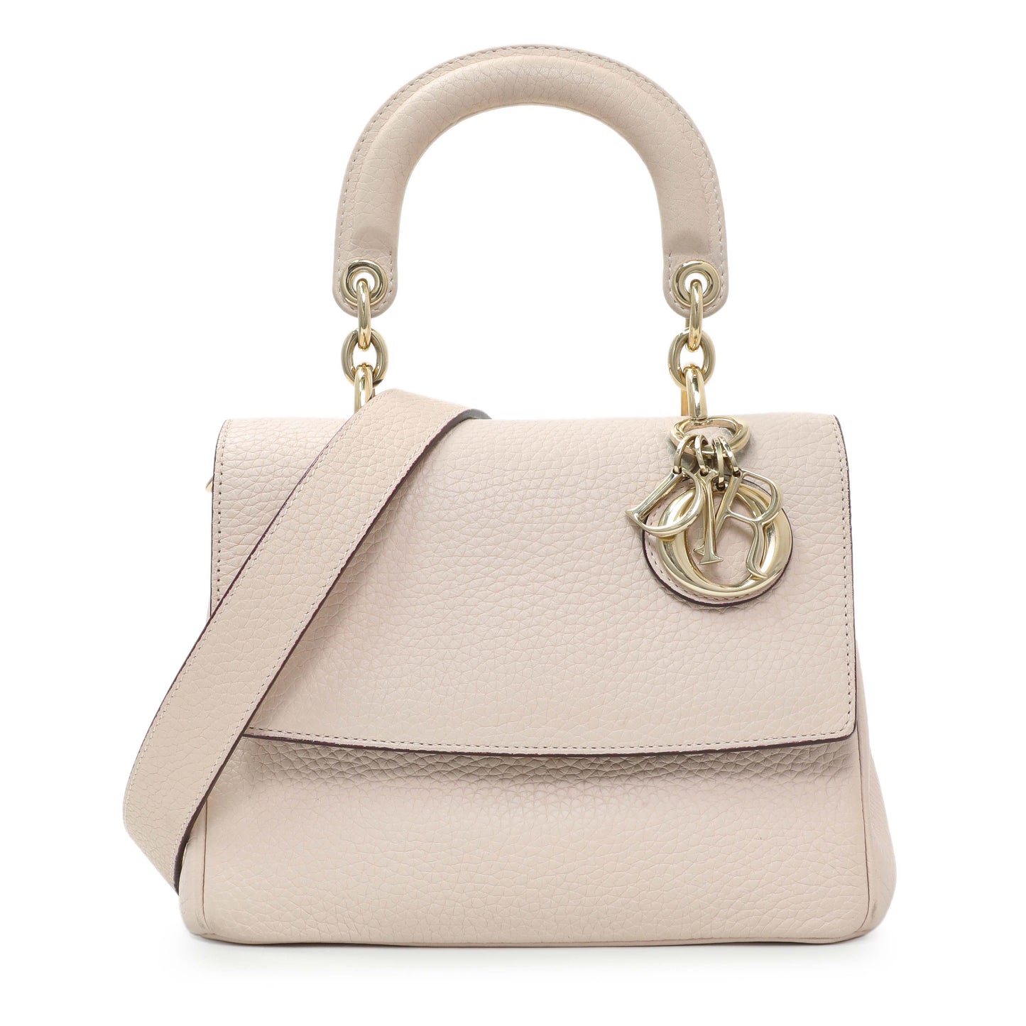 Exclusive Christian Dior Light Pink Bullcalf Mini Be Dior Flap — Front View
