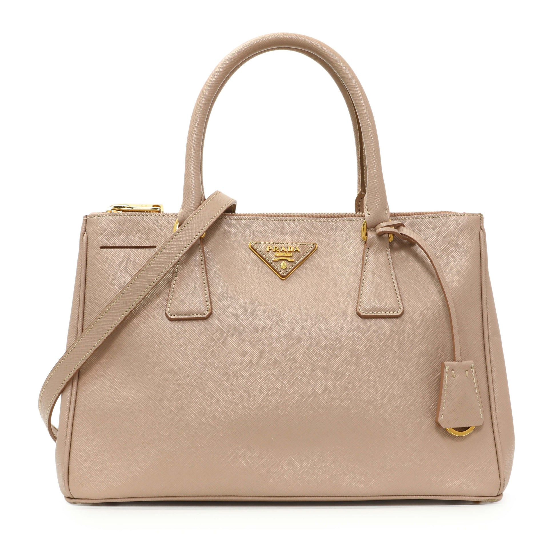 Exclusive Prada Cammeo Saffiano Medium Galleria Double Zip Tote — Front View