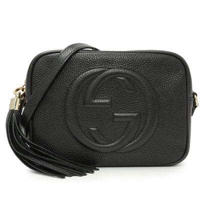 Exclusive Gucci Black Pebbled Calfskin Small Soho Disco Bag — Front View