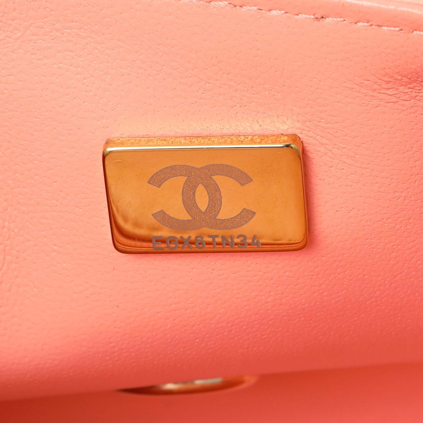 Exclusive Chanel Light Orange Lambskin Mini Rectangular Classic Flap Bag — Alternate View 10