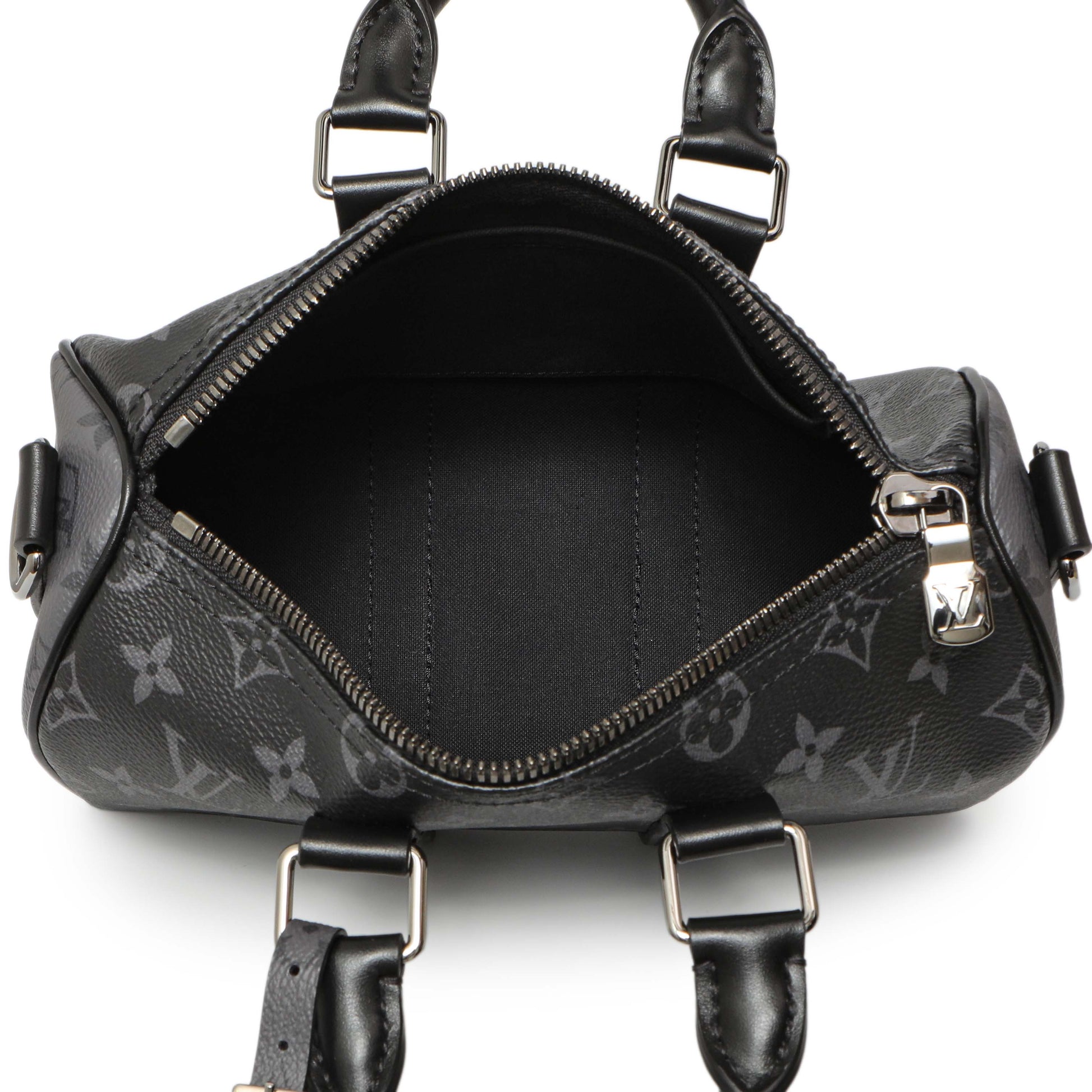 Exclusive Louis Vuitton Monogram Eclipse Keepall Bandouliere 25 — Top View