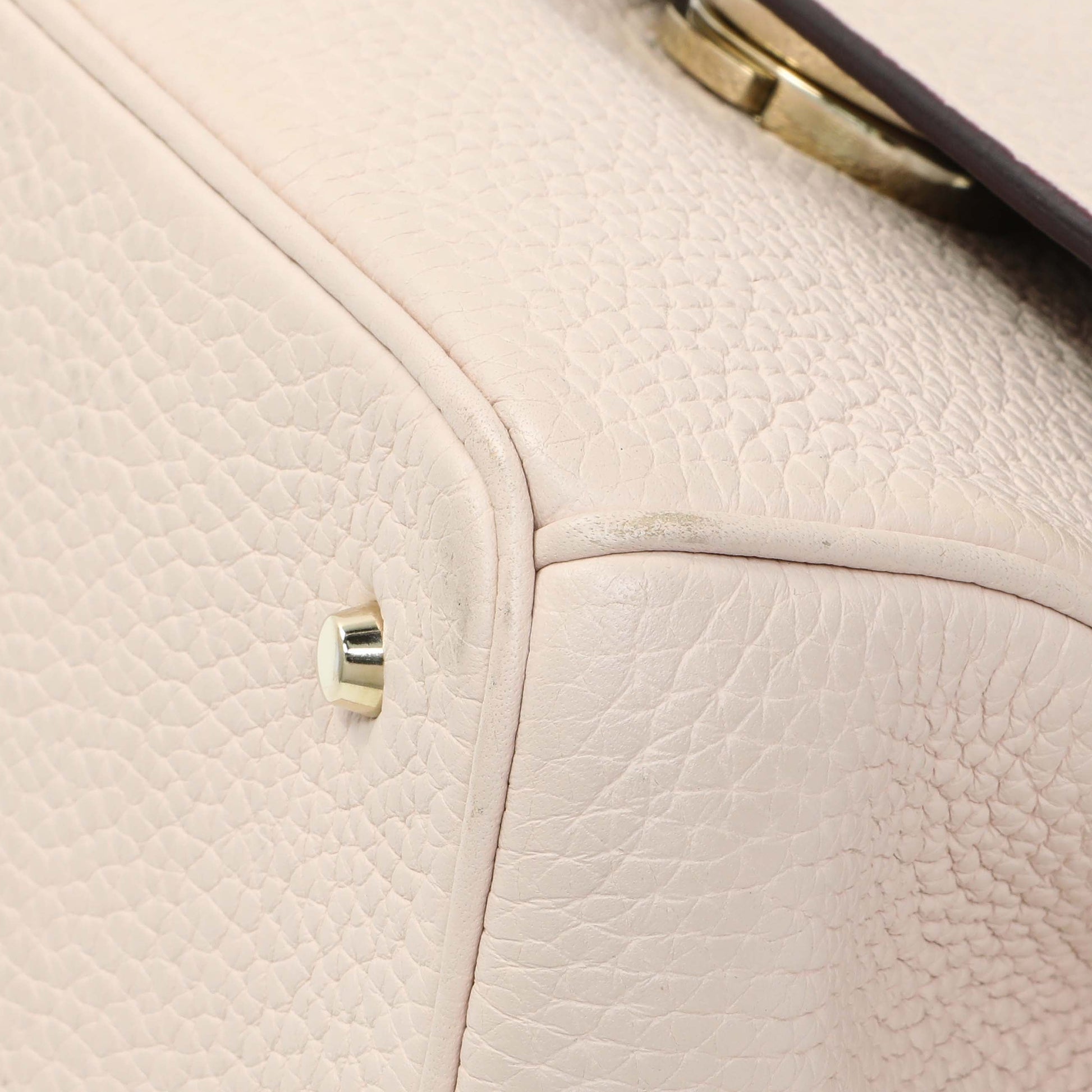Exclusive Christian Dior Light Pink Bullcalf Mini Be Dior Flap — Detail View