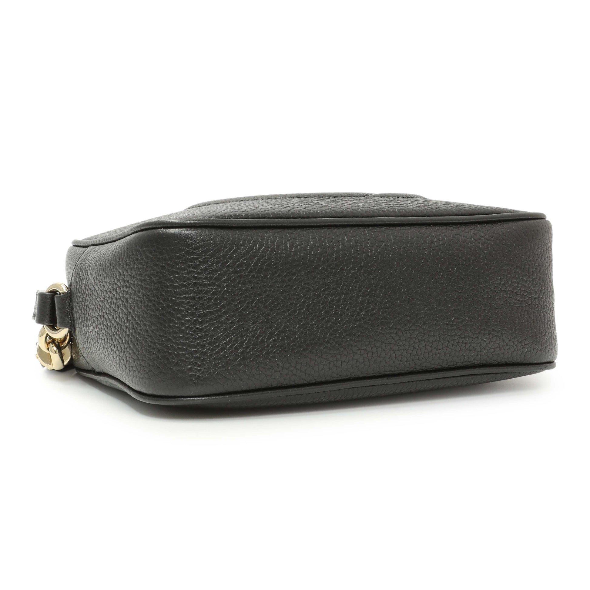 Exclusive Gucci Black Pebbled Calfskin Small Soho Disco Bag — Back View