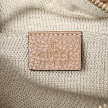 Exclusive Gucci Beige Pebbled Calfskin Small Soho Disco Bag — Detail View