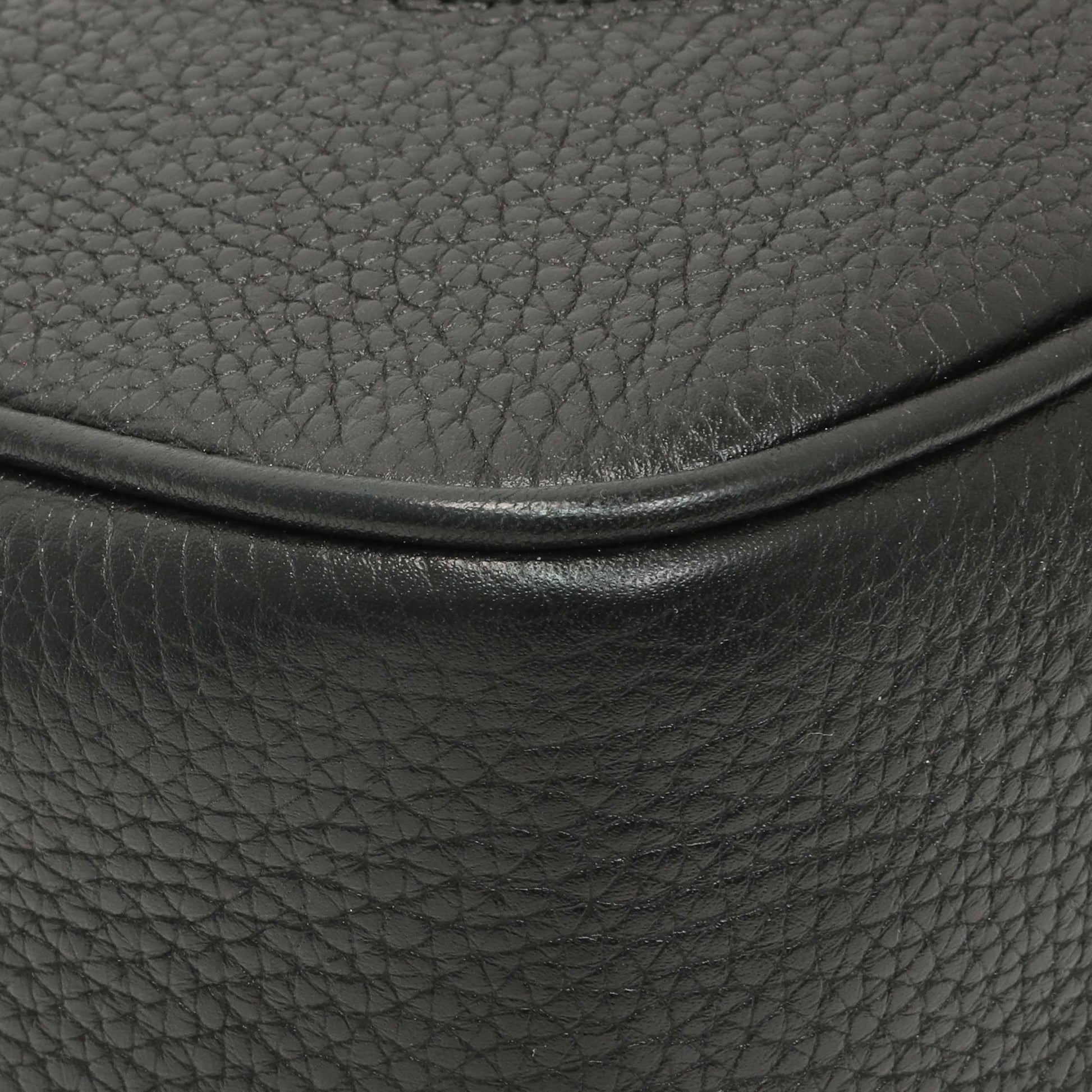 Exclusive Gucci Black Pebbled Calfskin Small Soho Disco Bag — Top View