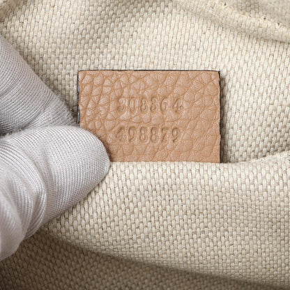 Exclusive Gucci Beige Pebbled Calfskin Small Soho Disco Bag — Lifestyle View